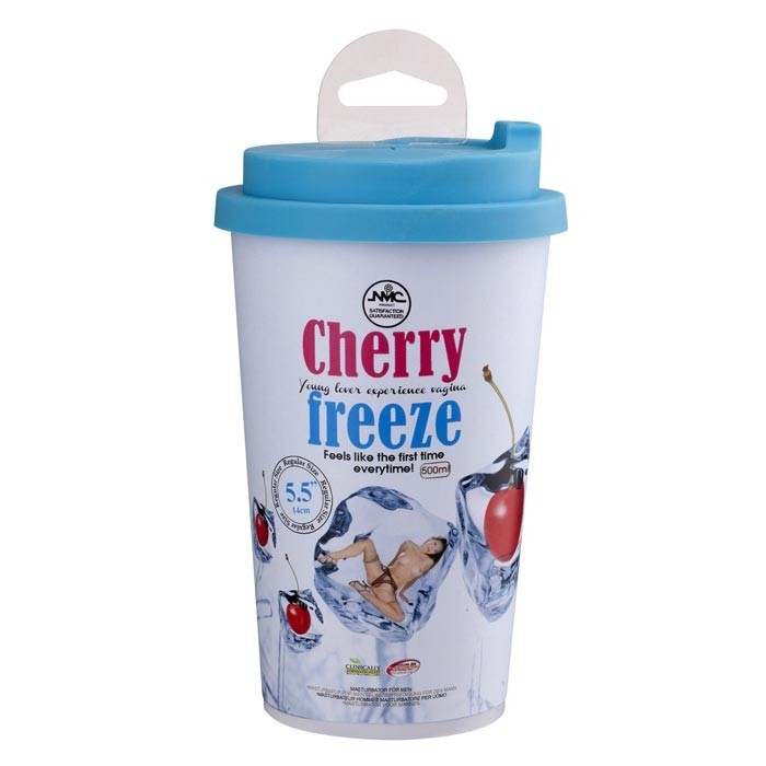 Masturbador vagina, virgem com nódulos internos e embalagem copo de bebida - FANTASY CAFE CHERRY FREEZE - NANMA - Sexshop