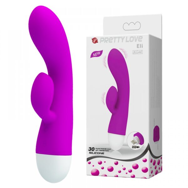 Vibrador Ponto G com Estimulador Clitoriano e 30 Modos de Vibração - PRETTY LOVE ELI - Sexy shop