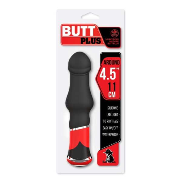 Plug anal 10 velocidades com esfera massageadora e detalhes em metal - BUTT PLUS - NANMA - Sexshop