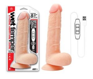Wet Temper - Pênis Realístico 22cm com ventosa e vibrador USB - Sex shop
