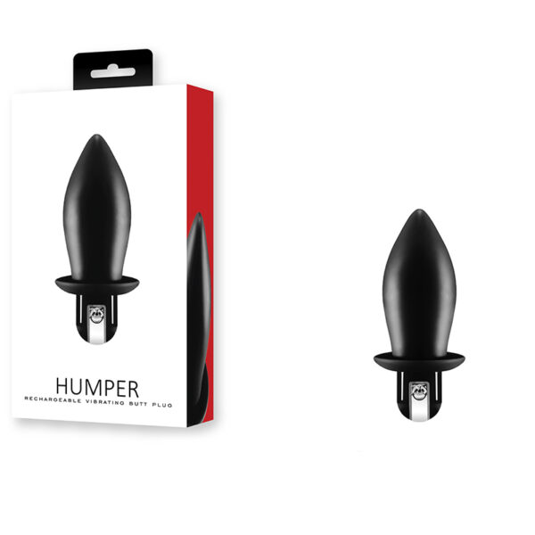 Plug Anal recarregável Vibrador Humper - 3.5" Silicone Rechargeable Butt Plug Vibrator - Sex shop-0