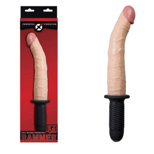 Pênis Grande com Vibrador - 24cm - 2 Motores 10 velocidades - Bege Rammer - Powerfull Vibration NANMA - Sex shop