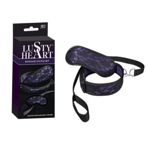 Kit Coleira e Tapa olhos LUSTY HEART - BONDAGE COUPLE SET - Nanma - Sex shop