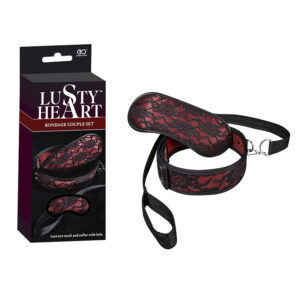 Coleira LUSTY HEART - BONDAGE COUPLE SET - Vermelho e Preto - Nanma - Sex shop