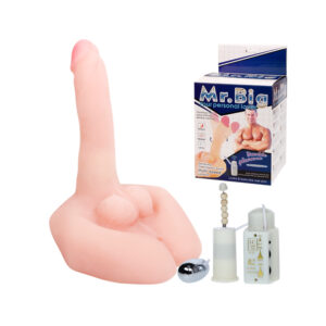 Pênis Articulável em CyberSkin com Base e Vibração Multivelocidade - MR. BIG - Sexshop