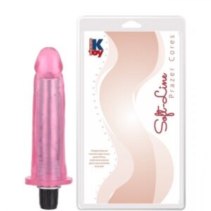 Pênis Realístico translucido com Vibrador Rosa 15x3,3 - Sexshop