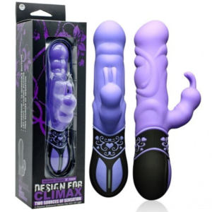 Vibrador com estimulador rabbit 10 ritmos DESIGN FOR CLIMAX - NANMA