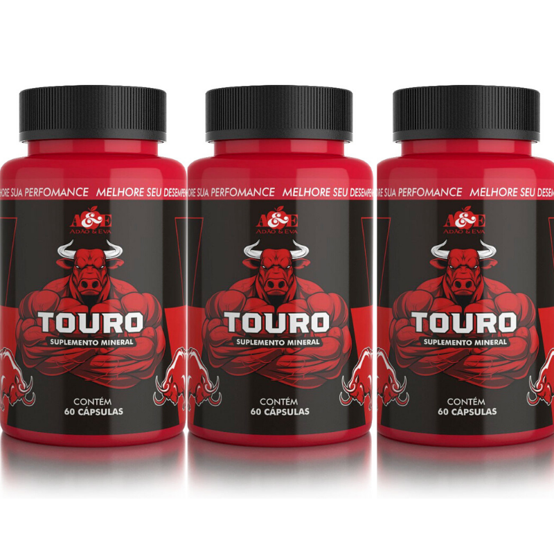 Kit 03 Touros - Suplemento Energético para Homens com 60 capsulas
