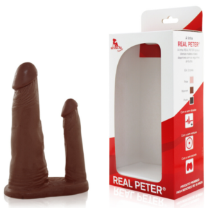 Pênis Duplo Real Peter Marrom - Sexshop