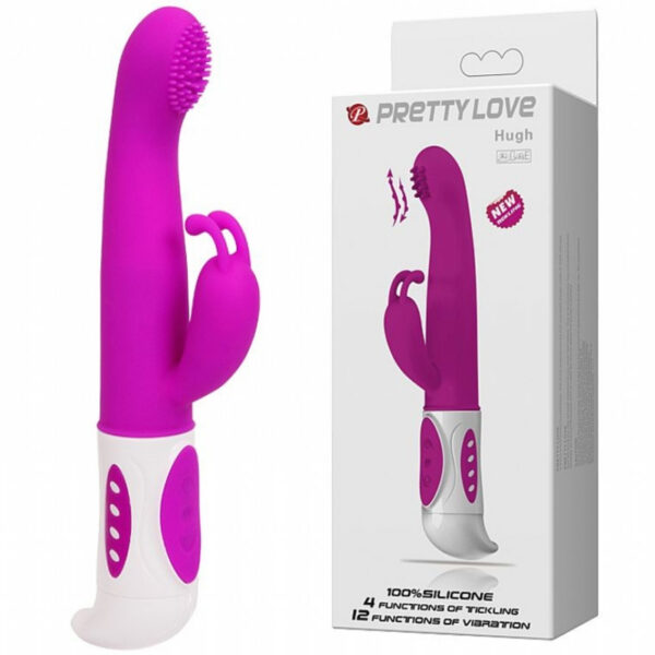 Vibrador Duplo Motor - Pretty Love Hugh - com Movimento no Ponta - Sexshop