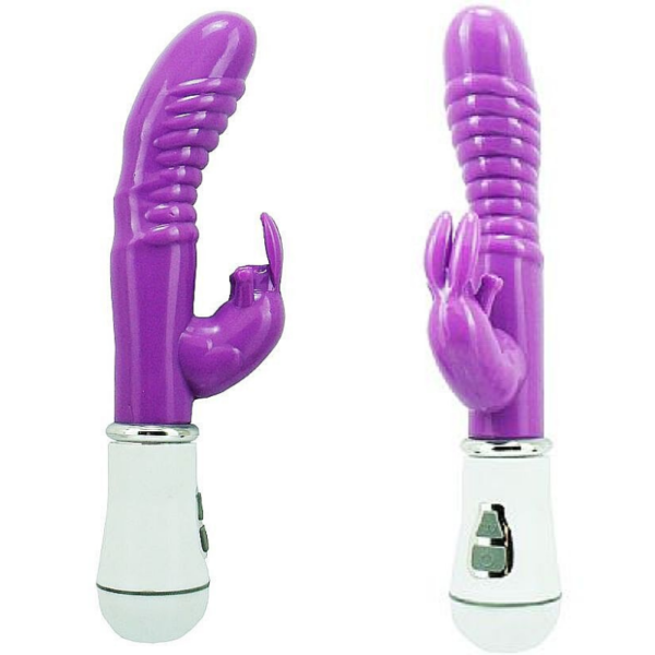 Vibradror Ponto G e Estimulador Coelho Jelly Duplo Motor - 16 cm - Sexshop