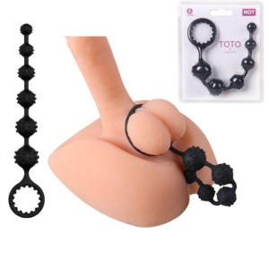 Anel Peniano com Plug Anal ou vaginal em Silicone Toto - S-Hande