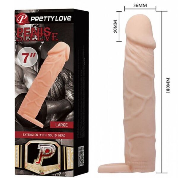 Capa Peniana Extensora CyberSkin com Anel para Escroto - Pretty Love 18 x 3,6 cm - Sexshop