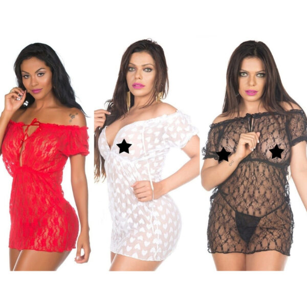 Kit 03 Camisola Sensual Ciganinha Pimenta Sexy - Camisola Sexy