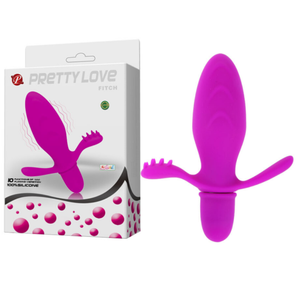 Plug Anal Silicone 10 níveis de vibração e estimulador Fitch - Sexshop