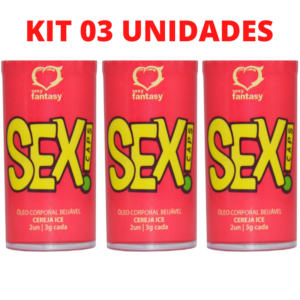 Kit 03 Bolinha Beijável Cereja ICE Sex Caps 02 Unidades Sexy Fantasy - Sexshop
