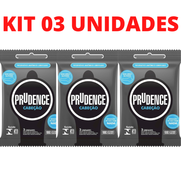 Kit 03 Preservativo Cabeção com 3 Unidades Prudence - Sex shop