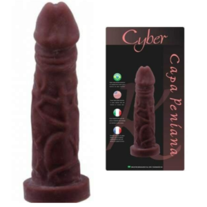 Capa Peniana em CyberSkin 18X4cm - COR CHOCOLATE - Sexshop