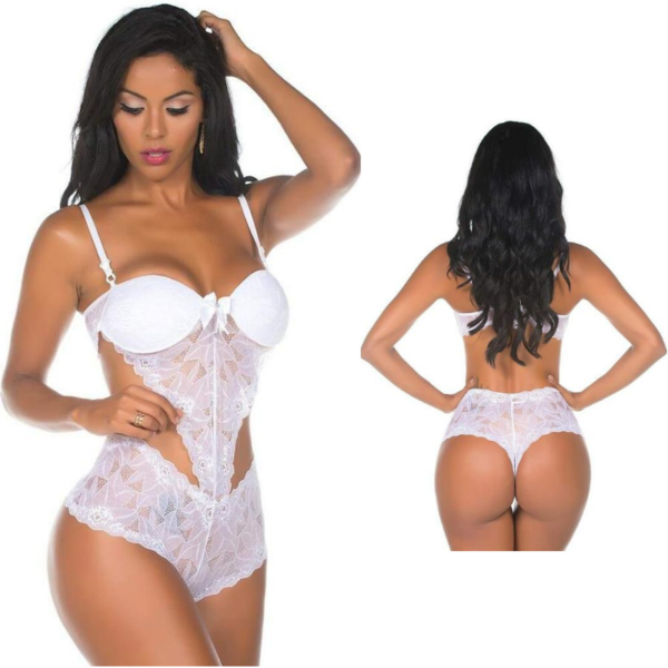 Body Branco Caleçon Sensual Pimenta Sexy - Lingerie Sexy