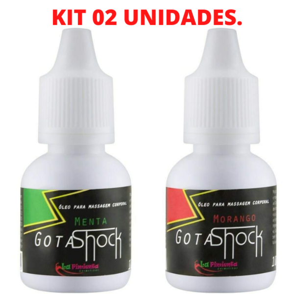 Kit 02 Gotas Shock Morango e Menta 10ml LáPimenta - Sexshop