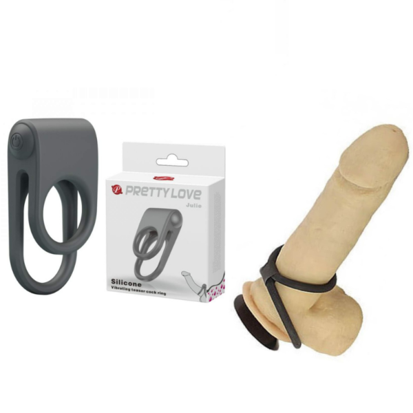 Anel Peniano Vibratório com Alça para Escroto - PRETTY LOVE JULIE - Sex shop