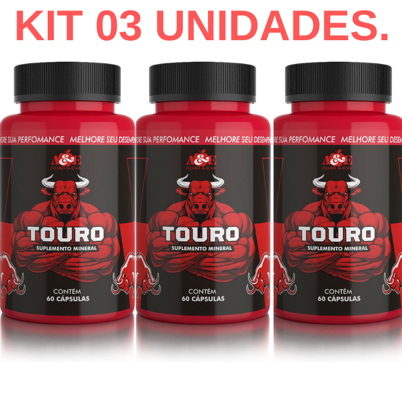 Kit 03 Touros - Suplemento Energético para Homens com 60 capsulas