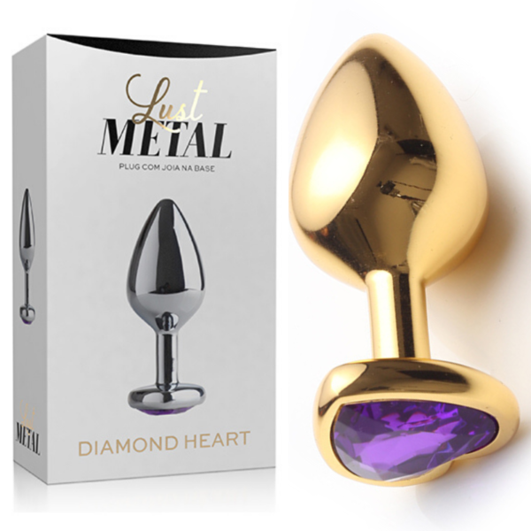 Plug Anal Coração Lust Metal - Diamond Heart Gold - Sexshop