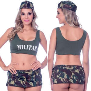 Kit Fantasia Militar Saia Sensual Love - Sexshop