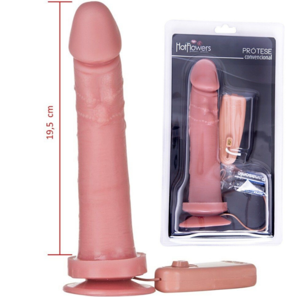 Pênis Vibrador com Ventosa 20,5x4cm Hot Flowers - Sexshop