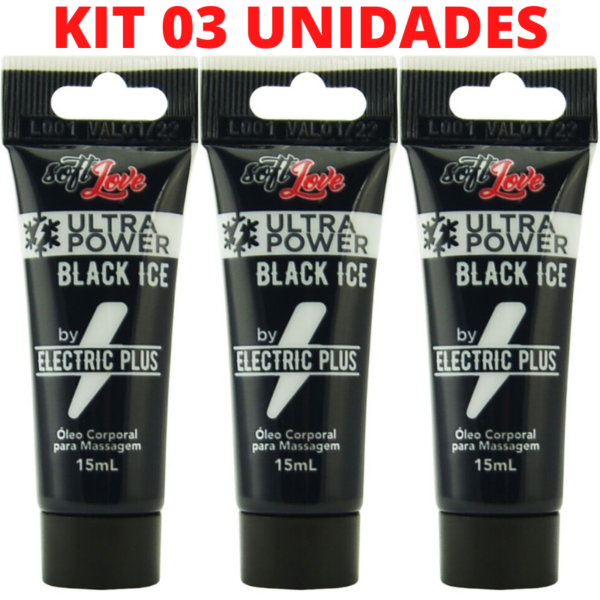 Kit 03 Gel Gelado e Choquinhos Ultra Power Black Ice é um excitante da Soft Love - Sex shop