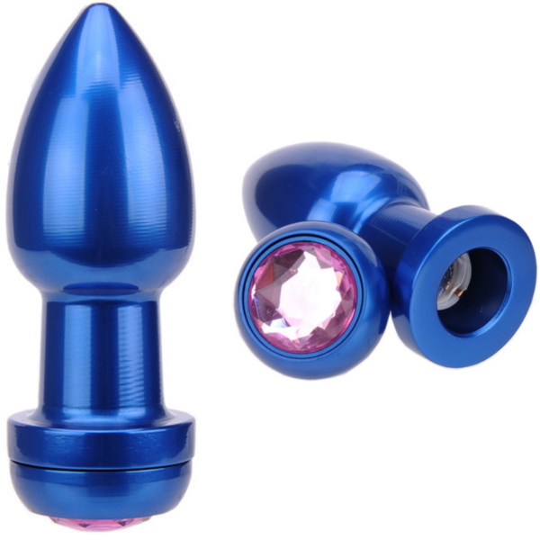 Plug Anal HARD com Vibrador em metal Azul - Sexshop