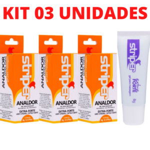 Kit 03 Anestésico Anal Striper Analdor Extra Forte 8g INTT - Sex shop