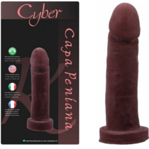 CAPA PENIANA CYBER 18,5X4 CM - COR CHOCOLATE - Sexshop