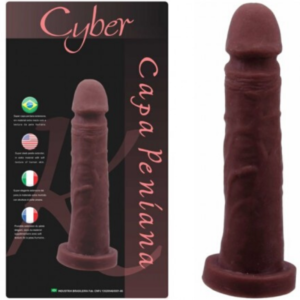 CAPA PENIANA CYBER 18X3,8CM - COR CHOCOLATE - Sexshop