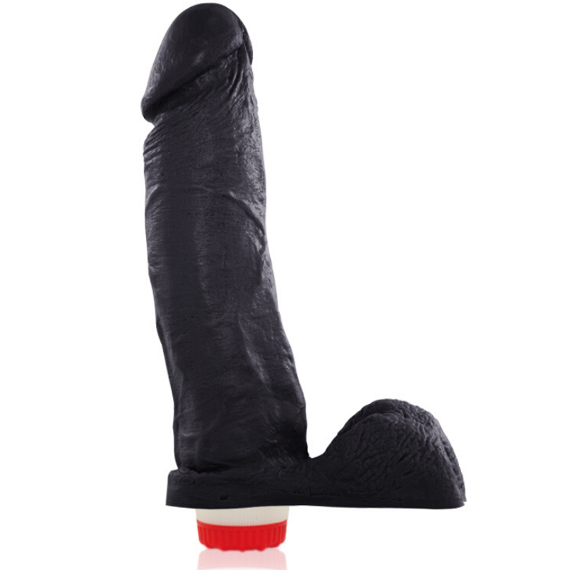 Pênis Real Peter Com Escroto e vibrador BOSS Preto - 4x19 cm - Sex Shop