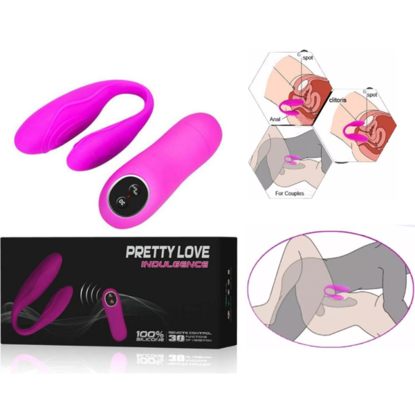 Vibrador Silicone sem fio, Duplo, Recarregável - Sexshop