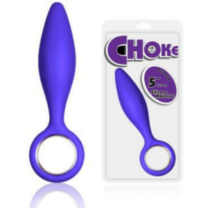 Plug anal de silicone lilás com alça de metal - CHOKE - NANMA - Sexshop