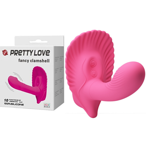 Estimulador Clitoriano com Pênis e 10 Modos de Vibração - PRETTY LOVE Fancy Clamshell - Sex shop