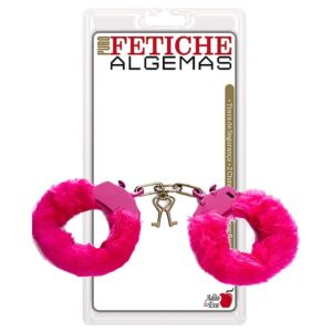 Algema em metal revestida de pelúcia rosa - Fetiche