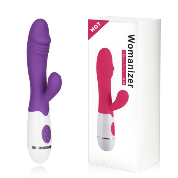 Vibrador com 10 Modos de Vibração e Detalhe de Glande na Ponta - WOMANIZER SILICONE VIBRATOR PLUS - Sex shop