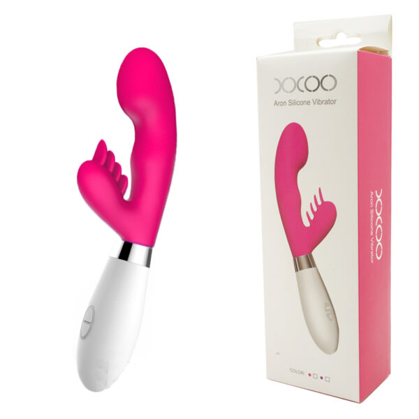 Vibrador Escalonado em Silicone com Estimulador Clitoriano - ARON - Sex shop