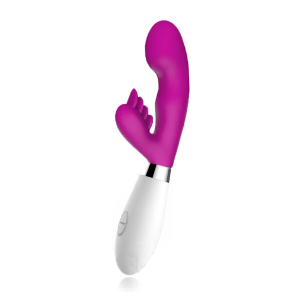 Vibrador Escalonado em Silicone com Estimulador Clitoriano - ARON - Sex shop