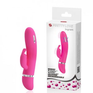 Vibrador Ponto G com Estimulador Clitoriano Formato Coelho - PRETTY LOVE INGRAM - Sex shop