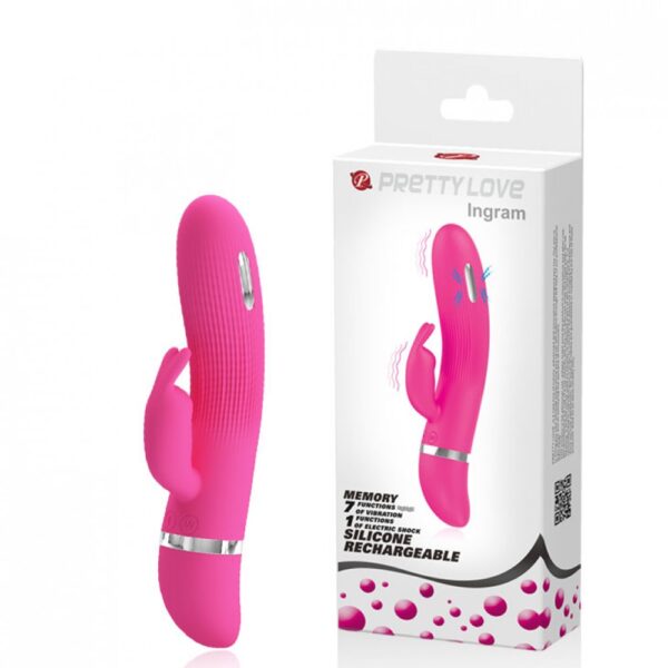 Vibrador Ponto G com Estimulador Clitoriano Formato Coelho - PRETTY LOVE INGRAM - Sex shop