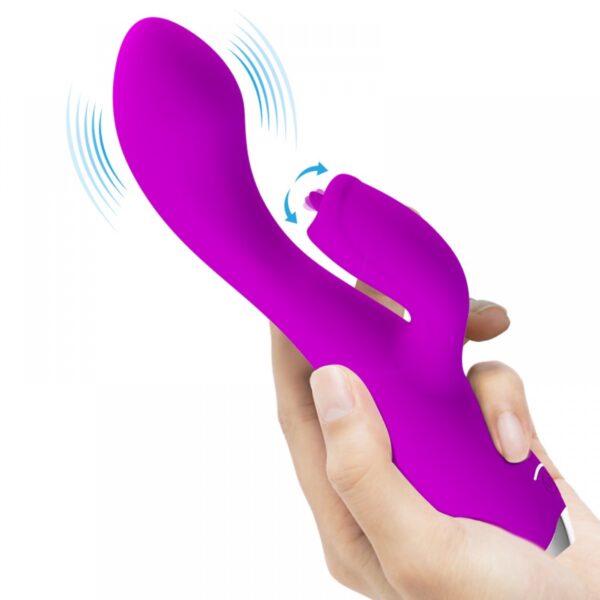 Vibrador Jack Rabbit, Super Potente feito em Silicone Cirúrgico, Recarregável, com 12 níveis de vibrações -