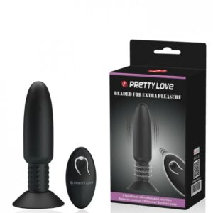 Plug Anal com Esferas Rotativas, Controle Wireless e 4 Modos de Vibração e Rotação - PRETTY LOVE BEADED FOR EXTRA PLEASURE - Sex shop