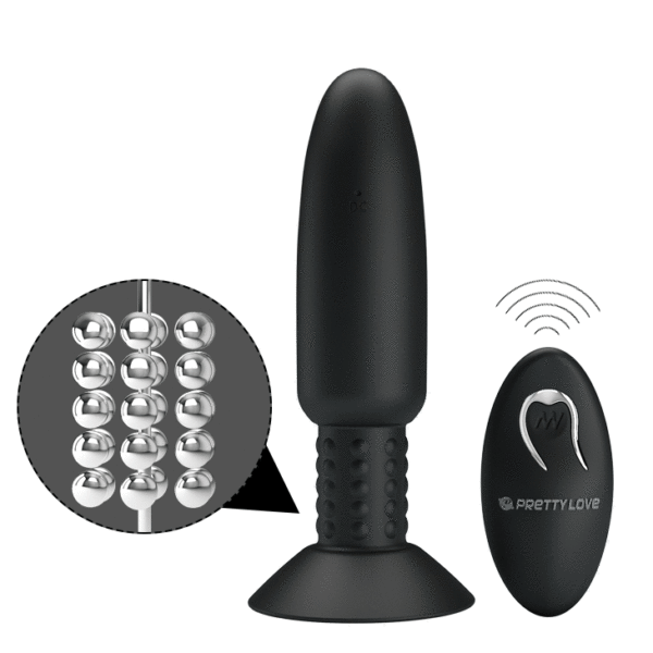 Plug Anal com Esferas Rotativas, Controle Wireless e 4 Modos de Vibração e Rotação - PRETTY LOVE BEADED FOR EXTRA PLEASURE - Sex shop