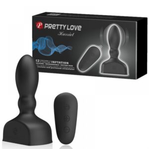 Plug Anal Inflável com 12 Modos de Vibração - PRETTY LOVE HARRIEL - Sexshop