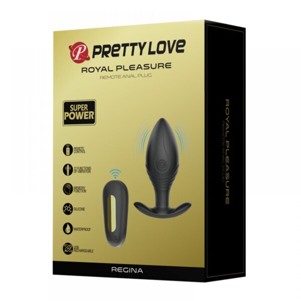Plug Anal recarregável com controle wireless 12 vibrações ultra potente - Pretty Love