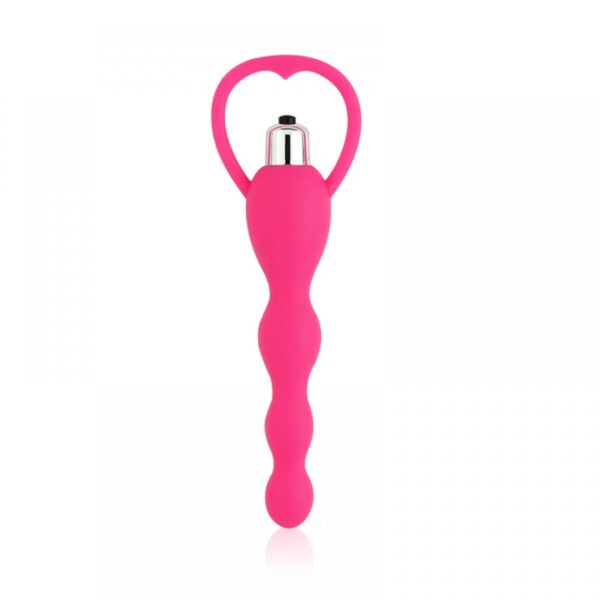 Plug Anal Vibrador com Alça de Segurança e Toque aveludado - Sexshop